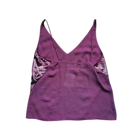 J Brand Y2K Glam Shimmer V-Neck Camisole S Red Indie Sleaze Vamp Retail $395 - Picture 6 of 9
